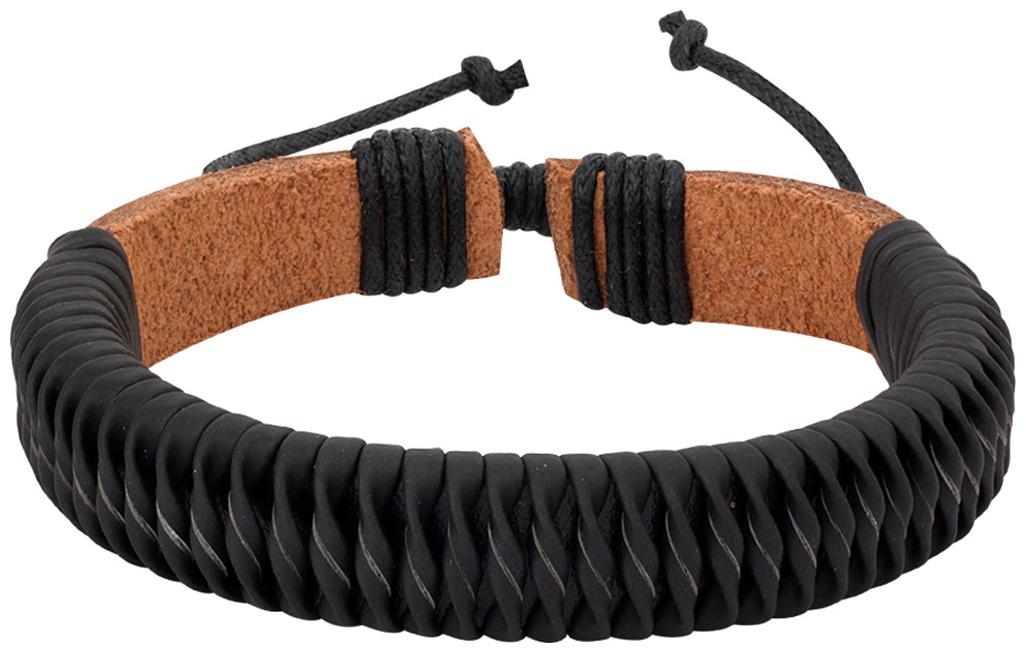 

Voylla Dashing Black Leather Strips Bracelet from Cool Stacked