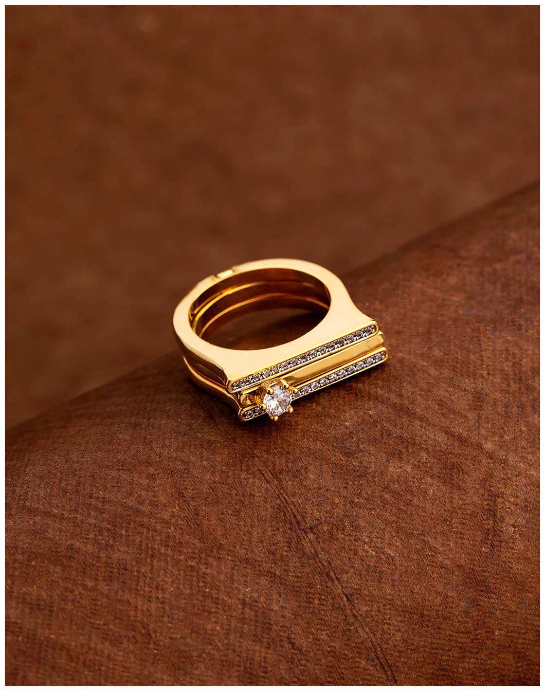 

Voylla Designer Inspired Brass Band Ring