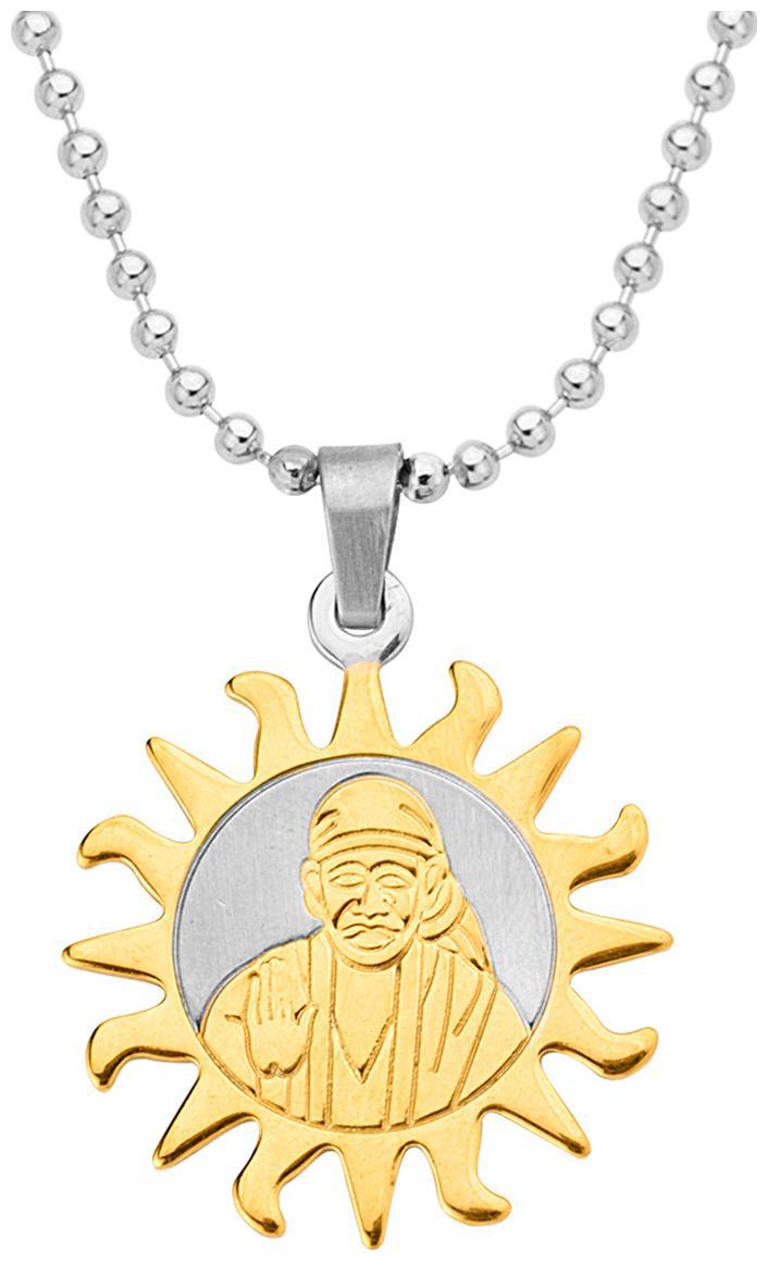 

Voylla Dual Tone Sun Motif Sai Baba Pendant from Faith and Trust