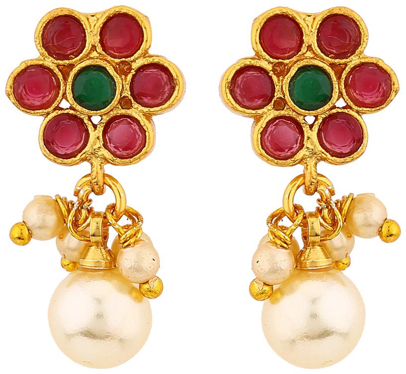 

Voylla Floral Mulitcolored Ethnic Daily Wear Earring