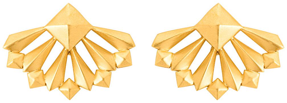 

Voylla Elegant Brass Gold Plated Earrings from Futuristic Spikes Collection