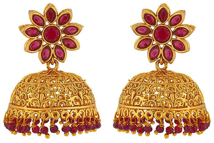 

Voylla Traditional Gold Plated Jhumki Earring for women