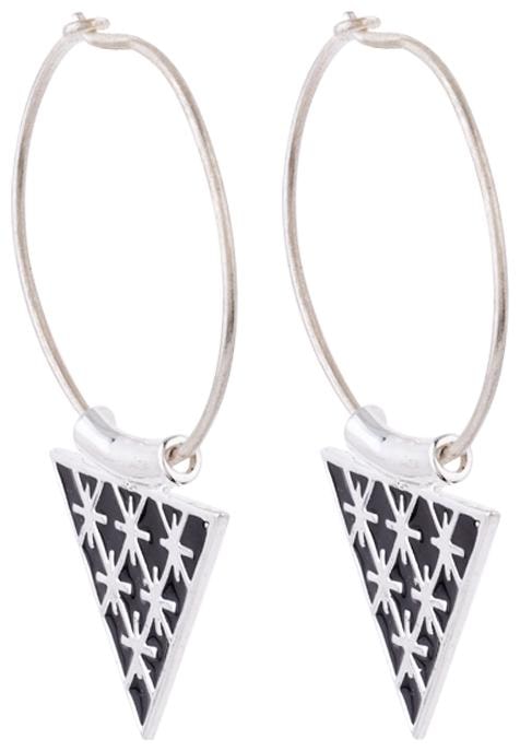 

Voylla Oxidised Work Wear Hoop Earrings