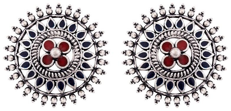 

Voylla Oxidised Small Stud Work Wear Earring