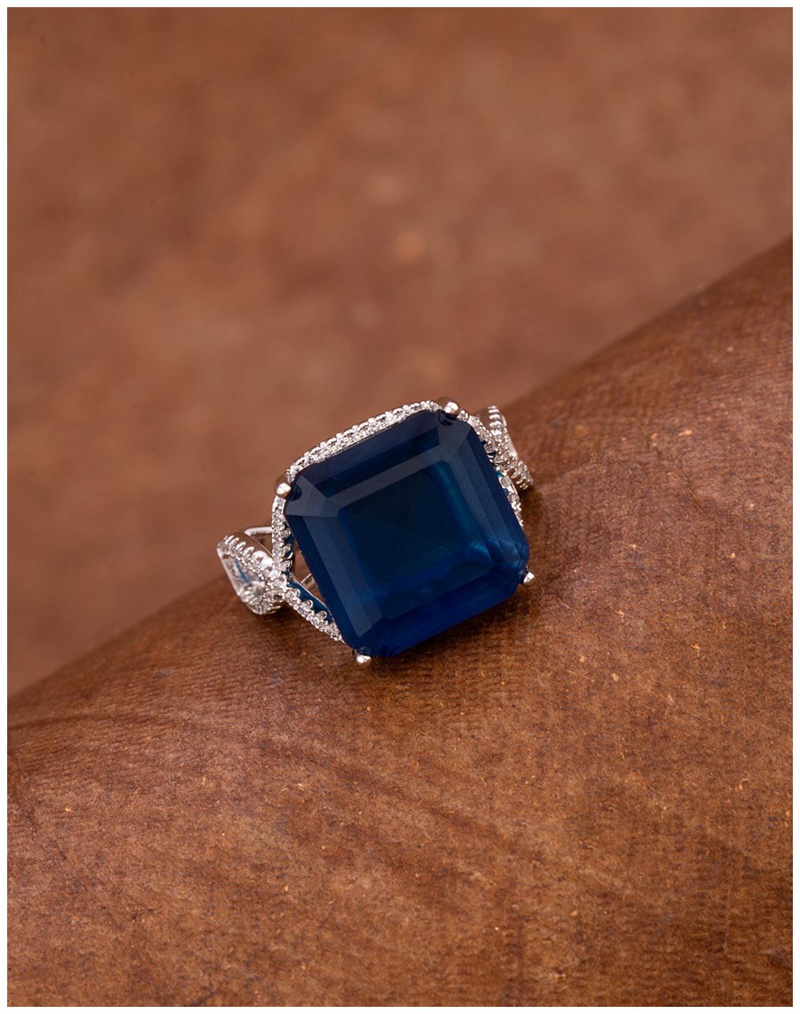 

Voylla Emerald Cut Zircon Gem Ring