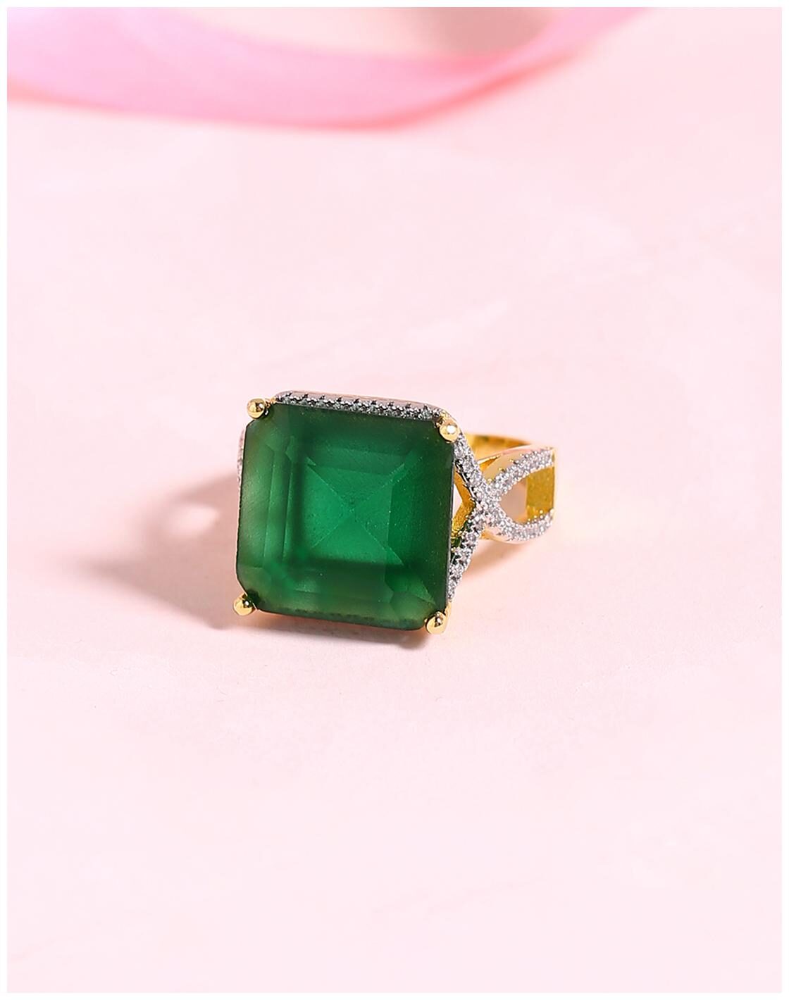 

Voylla Emerald Cut CZ Gem Ring