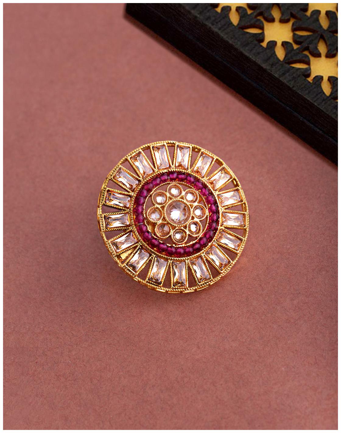 

Voylla Faux Kundan Gems Statement Ring