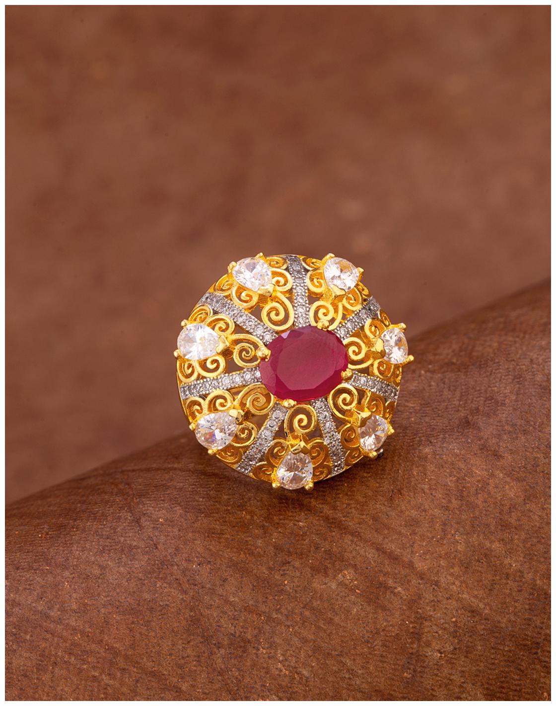 

Voylla Filigree Pattern Statement Ring