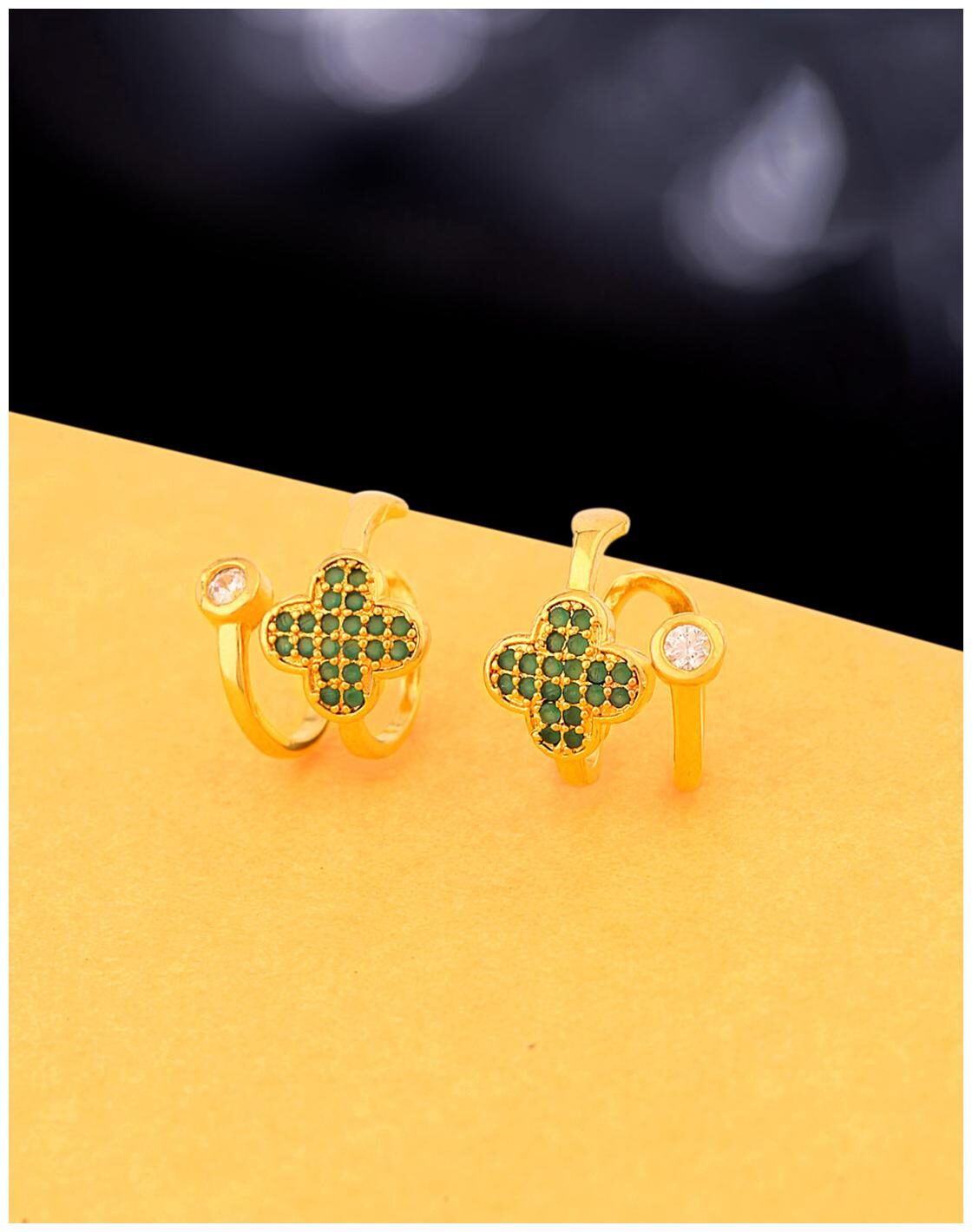 

Voylla Floral Motif Brass Earrings