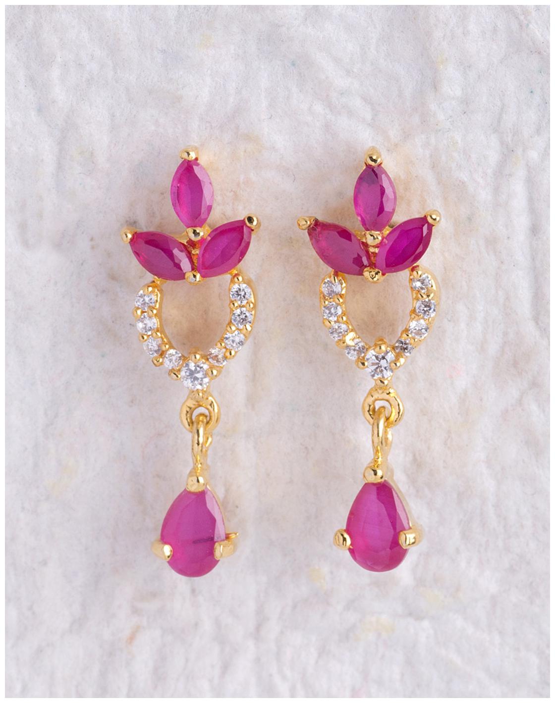 

Voylla Floral Earrings with Yellow Nickel Plating