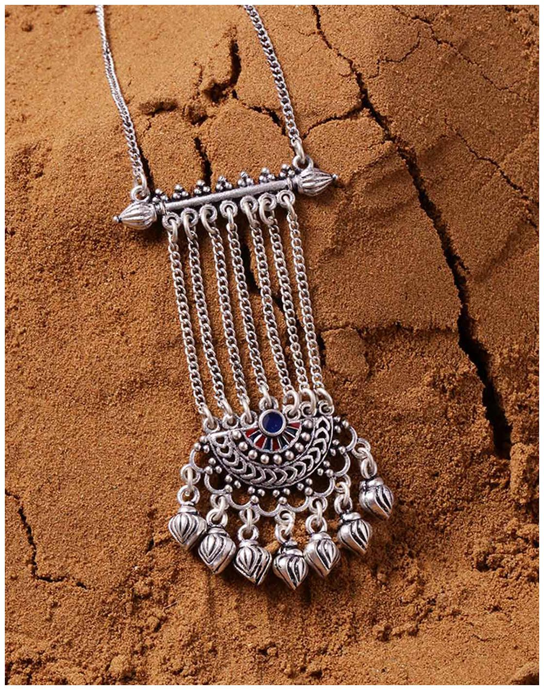 

Voylla Tribal Oxidised Chain Necklace For Women