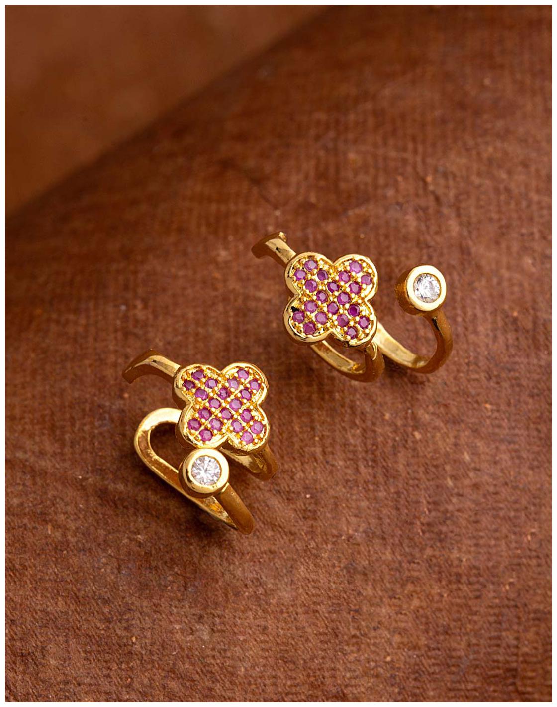 

Voylla Gemstones Adorned Brass Earrings
