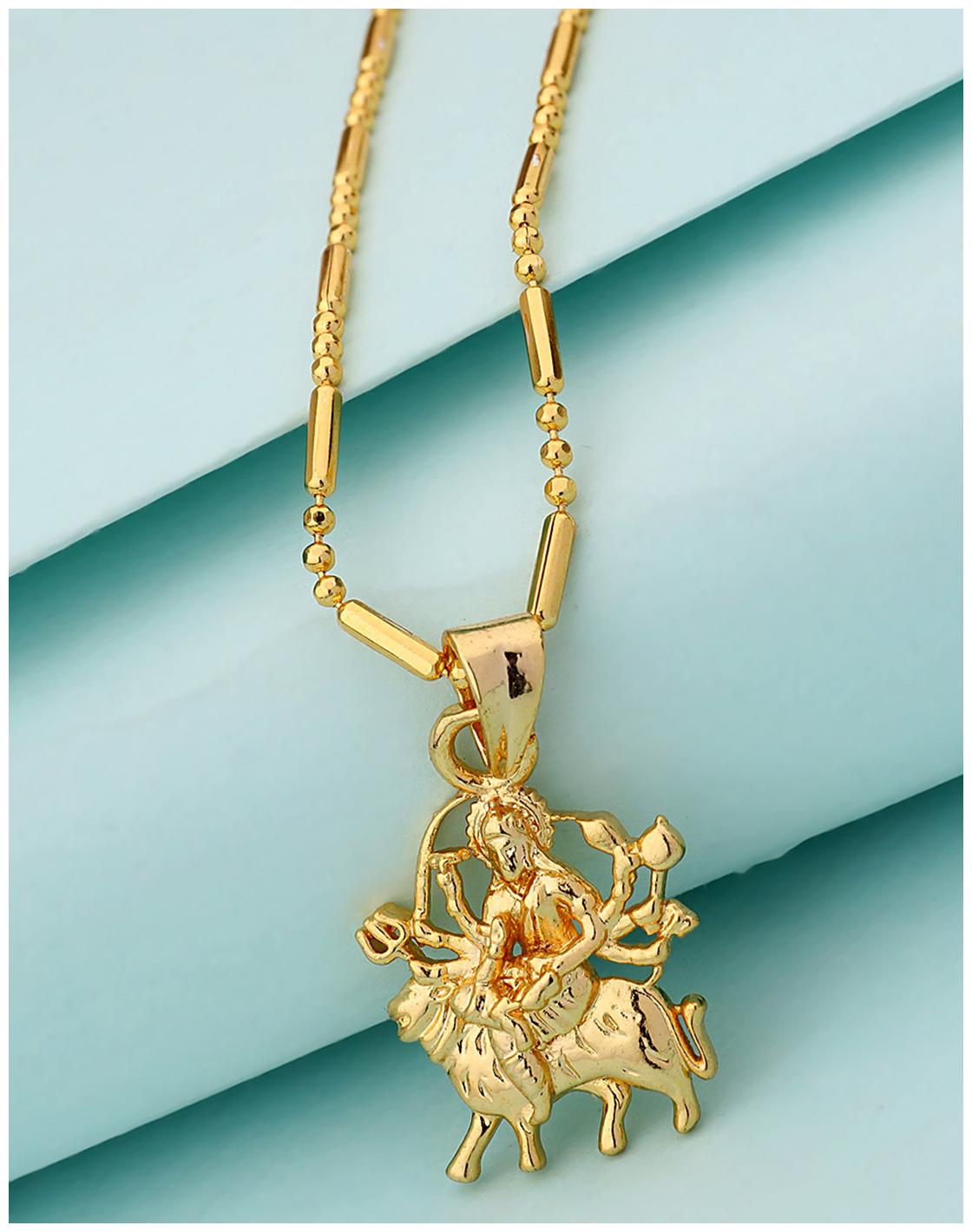 

Voylla Goddess Durga Pendant With Chain For Mens