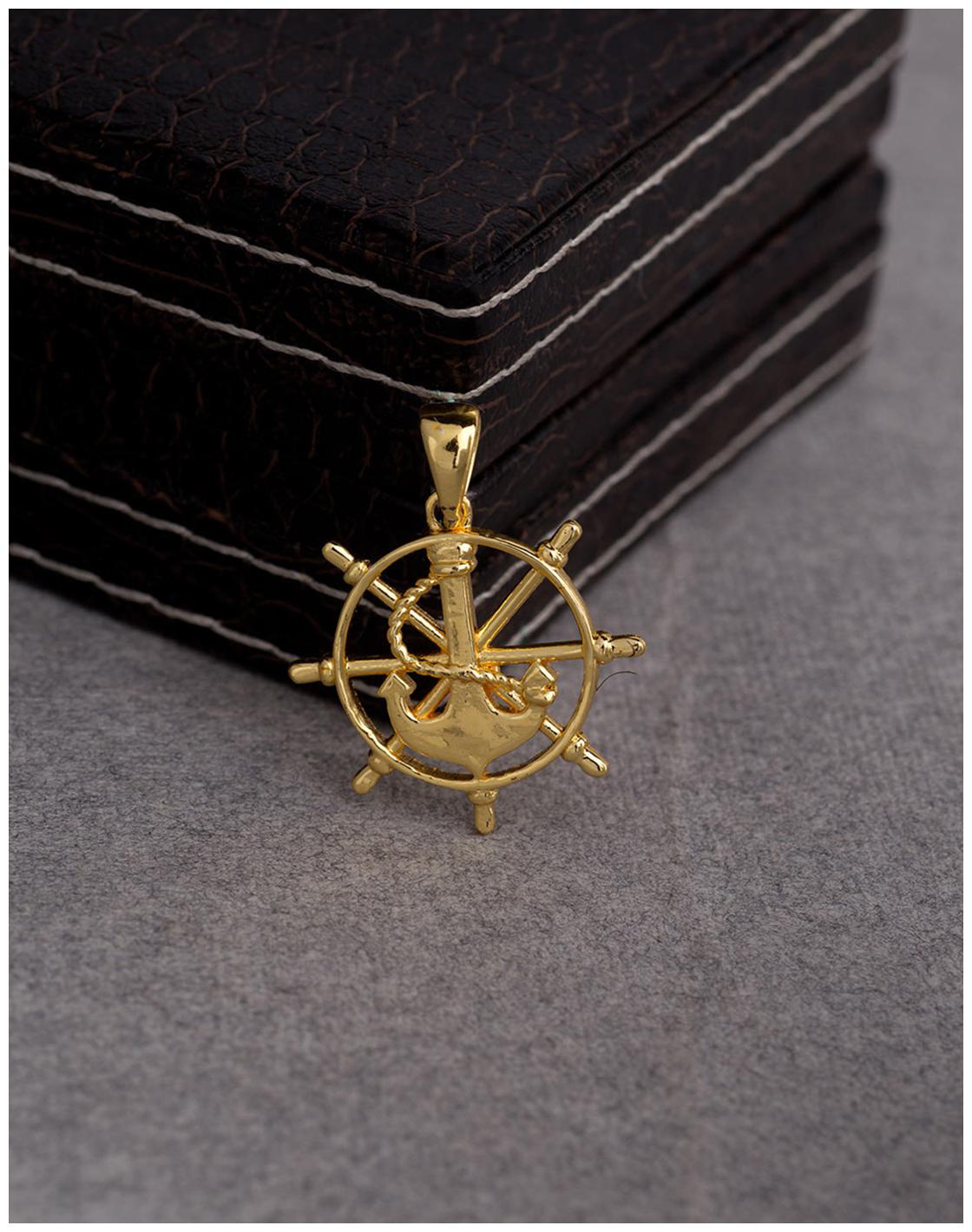 

Voylla Gold Plated Compass and Anchor Pendant From Nautical Collection