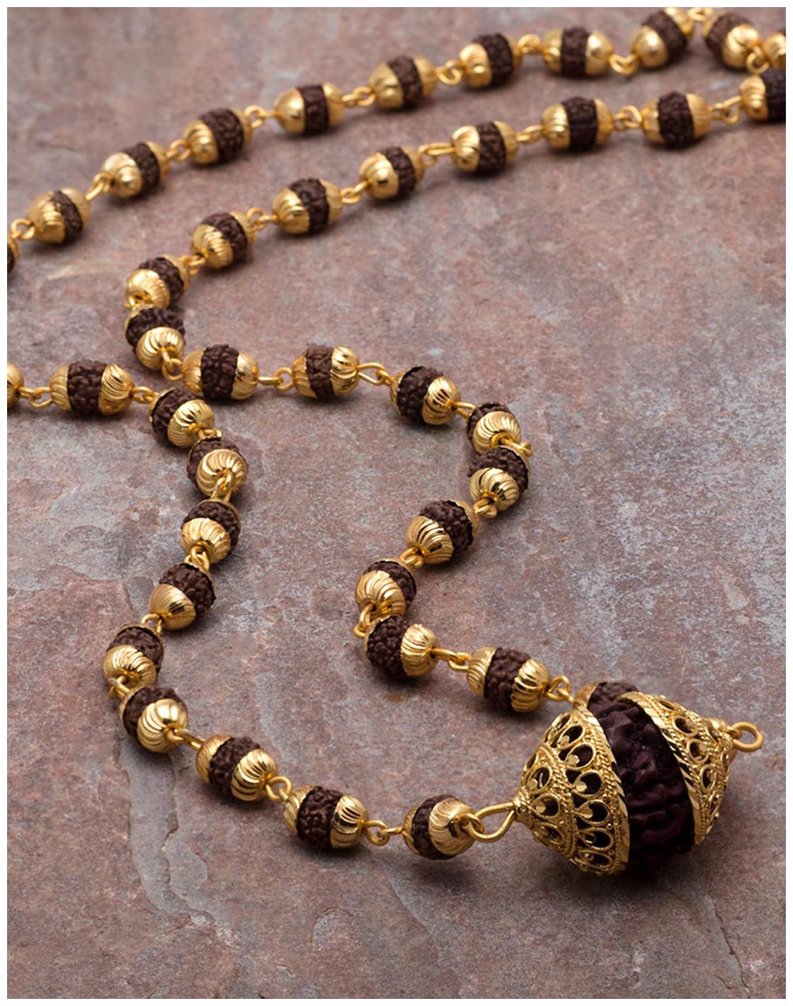 

Voylla Gold Plated Rudraksha Studded Chain