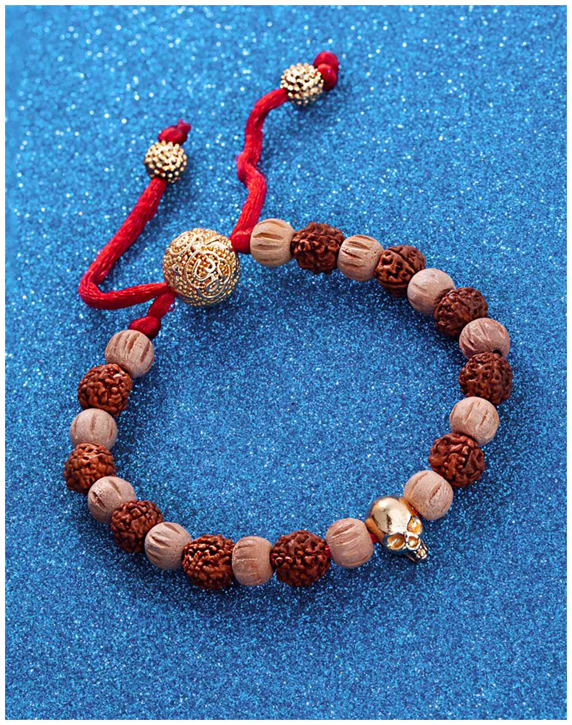 

Voylla Gold-Plated OM Bead Mahadev Rudraksha Bracelet