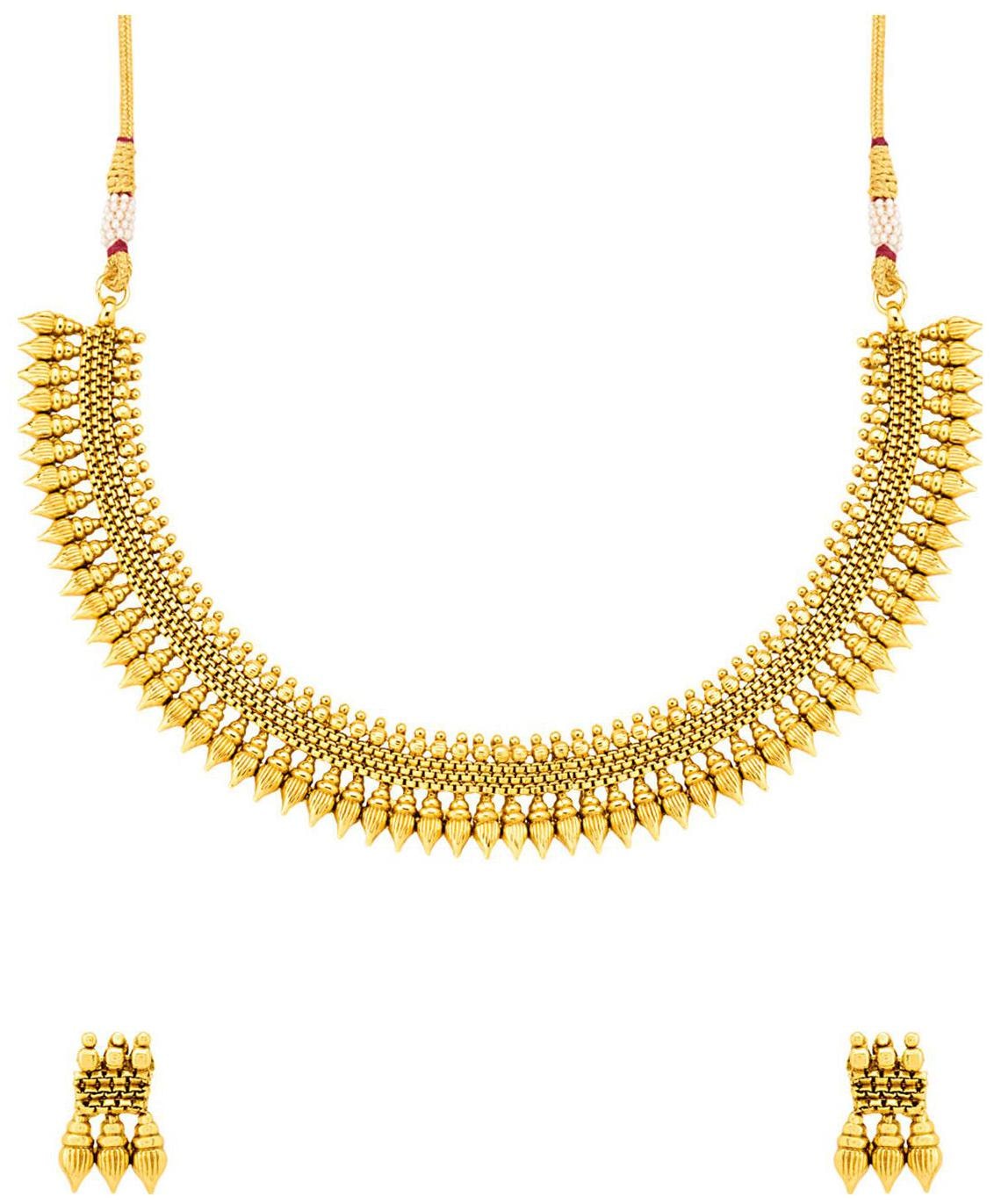 

Voylla Gracious Gold Plated Ethnic Necklace Set For Women