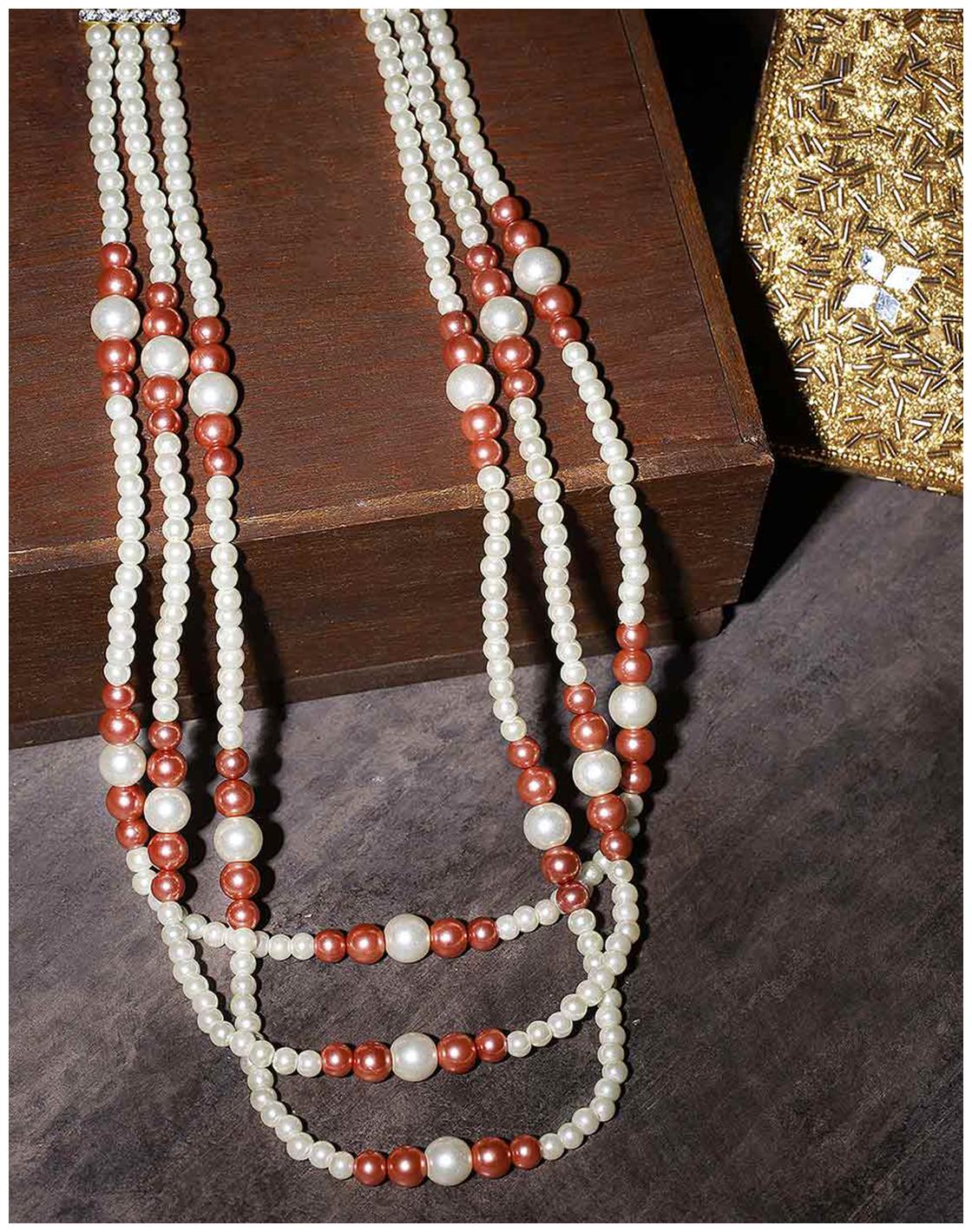 

Voylla Groom Jewellery Coloured Pearls Necklace