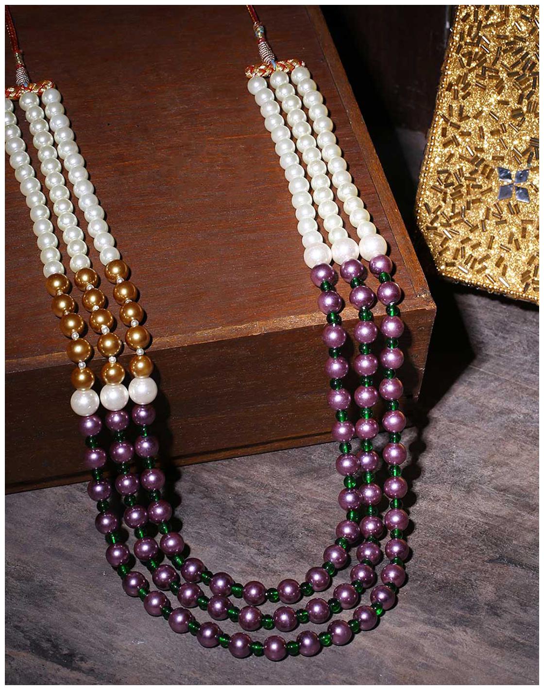 

Voylla Groom Jewellery Coloured Faux Pearls Necklace