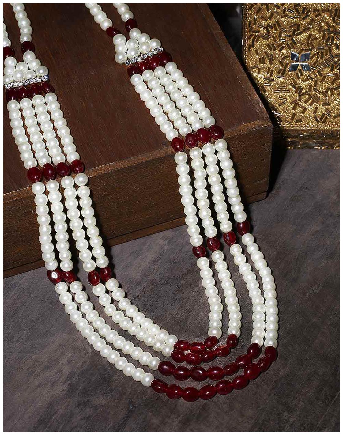 

Voylla Groom Jewellery Pearls Embellished Necklace
