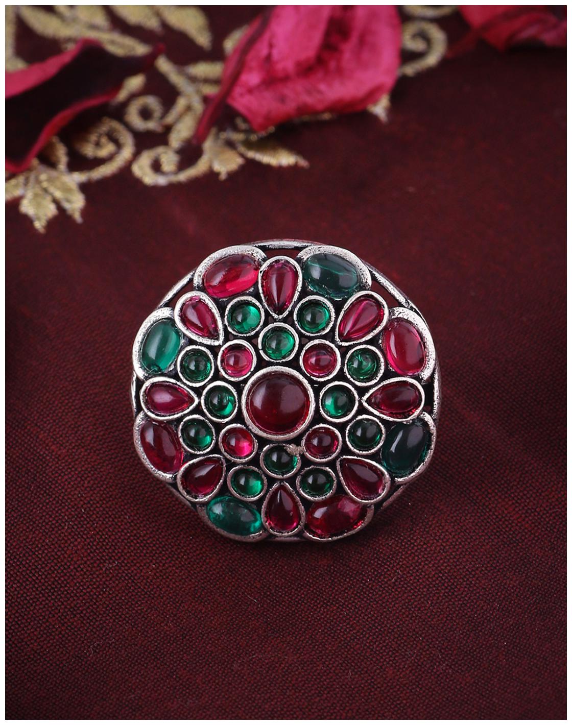 

Voylla Gulistan Floral Motif Statement Ring