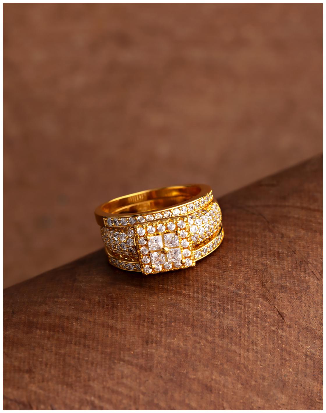 

Voylla Heavily Embellished Three Piece Ring