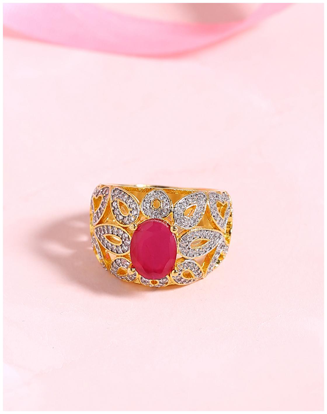

Voylla Heavily Embellished Women s Cocktail Ring