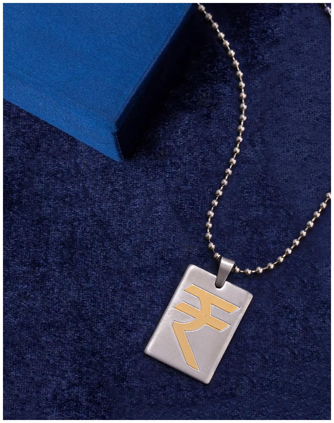

Voylla Indian Rupees Symbol Dual Tone Pendant from Faith and Trust