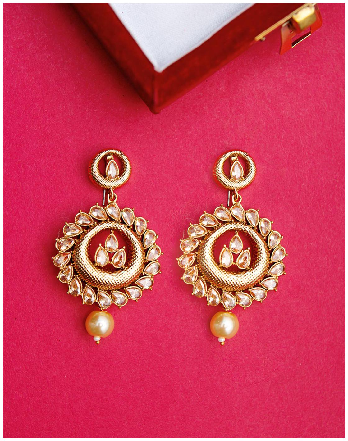 

Voylla Indian Ethnic Pearl Drop Earrings