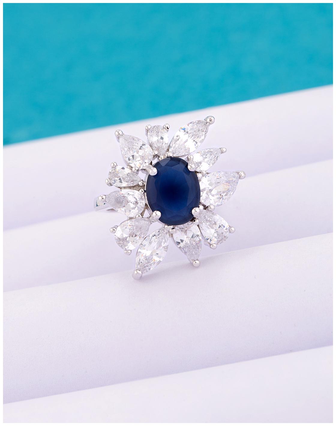

Voylla Irregular Cut Zircon Gems Cocktail Ring