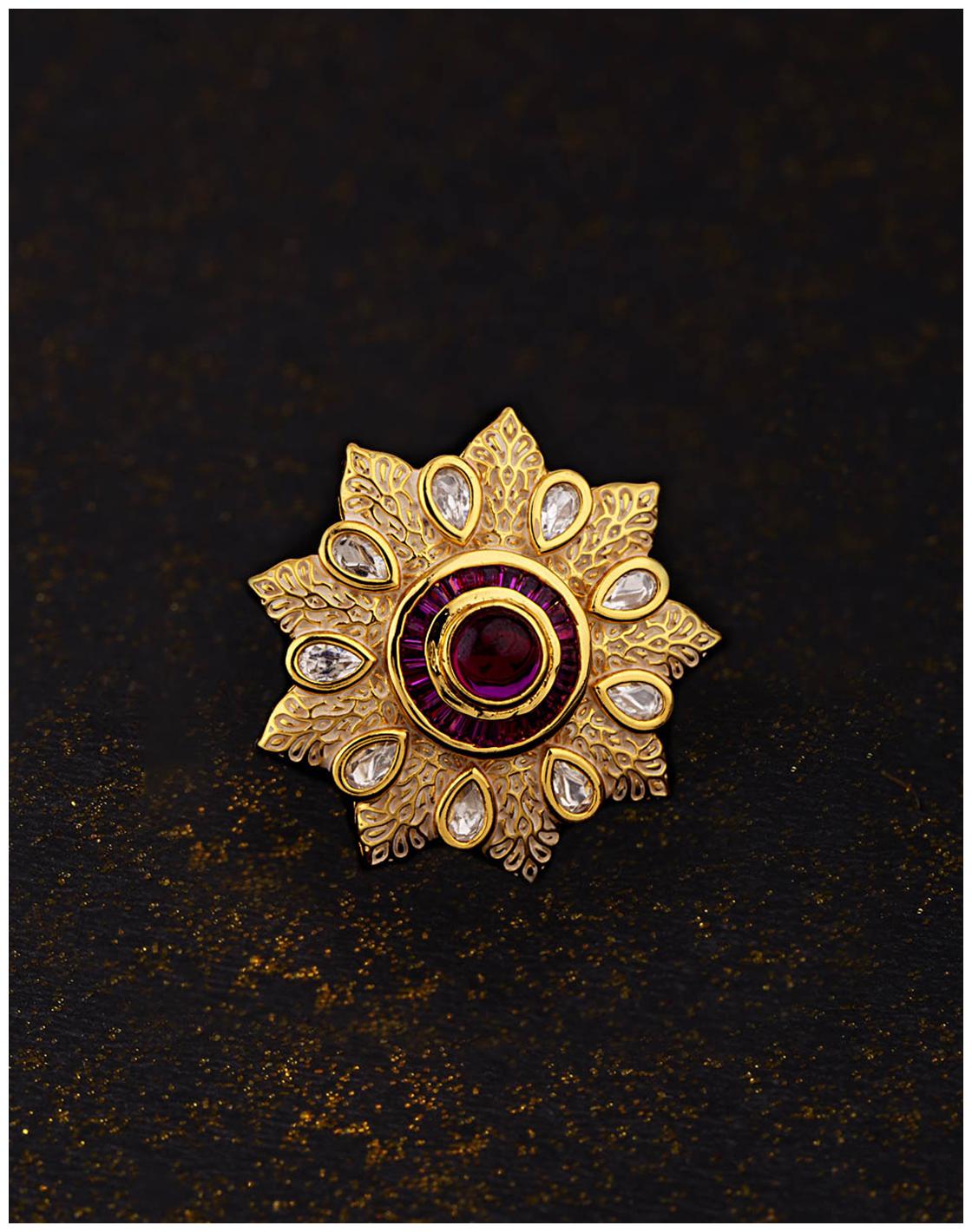 

Voylla Kundan Stanza Ethnic Floral Ring