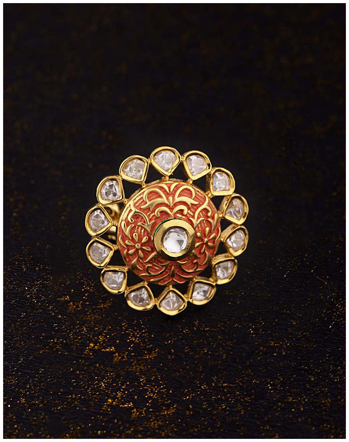 

Voylla Kundan Stanza Lightly Embellished Ring