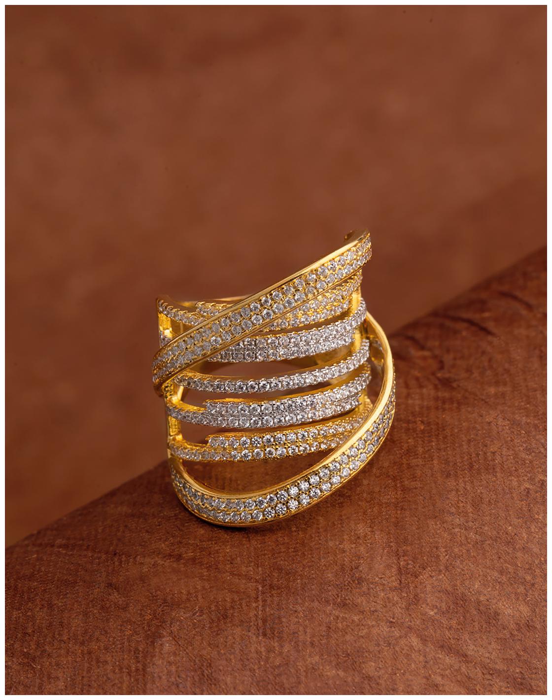 

Voylla Layered Style Brass Ring