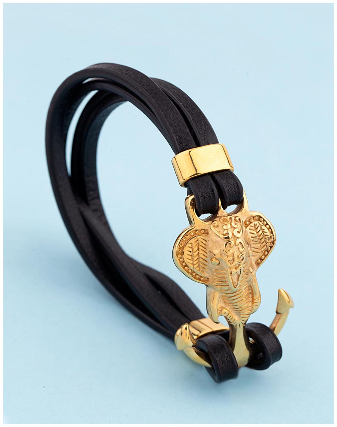 

Voylla Leather Trend Snake Head Motif Bracelet