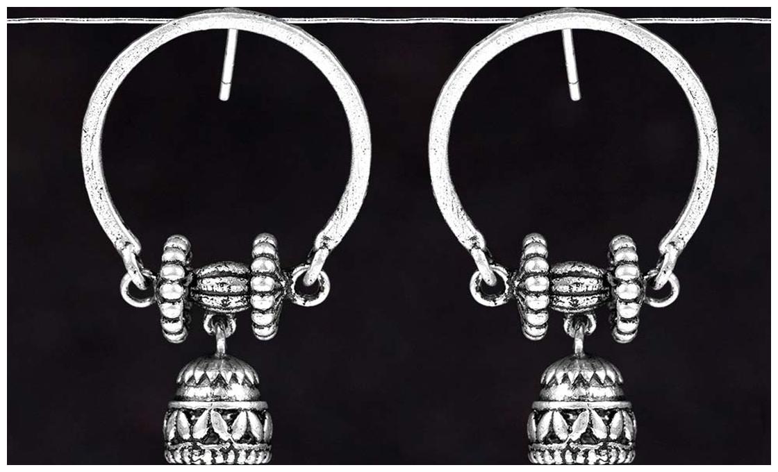 

Voylla Leela Oxidized Hoop Earrings