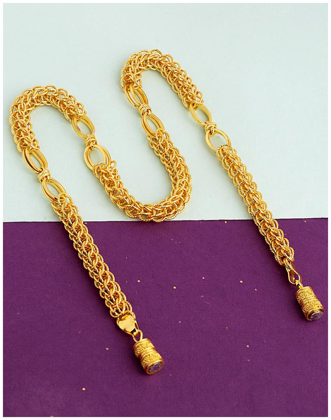 

Voylla Magnet Links Gold Plated Link Design Chain