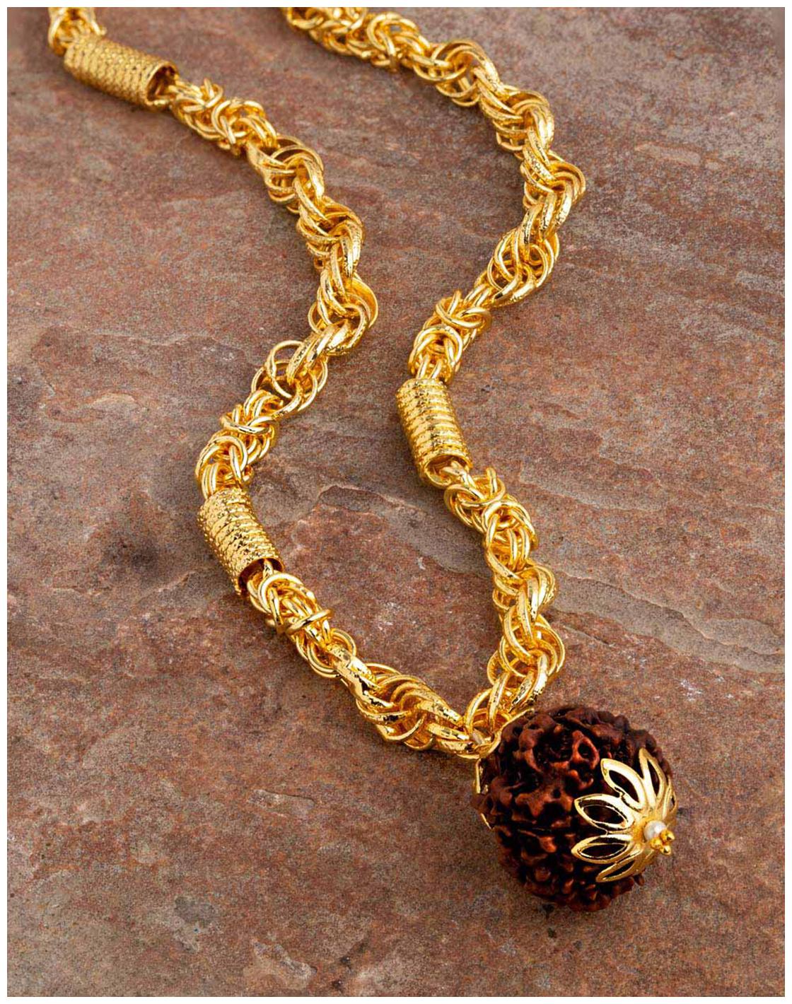 

Voylla Mahadev Extension Gold Plated Rudraksha Chain