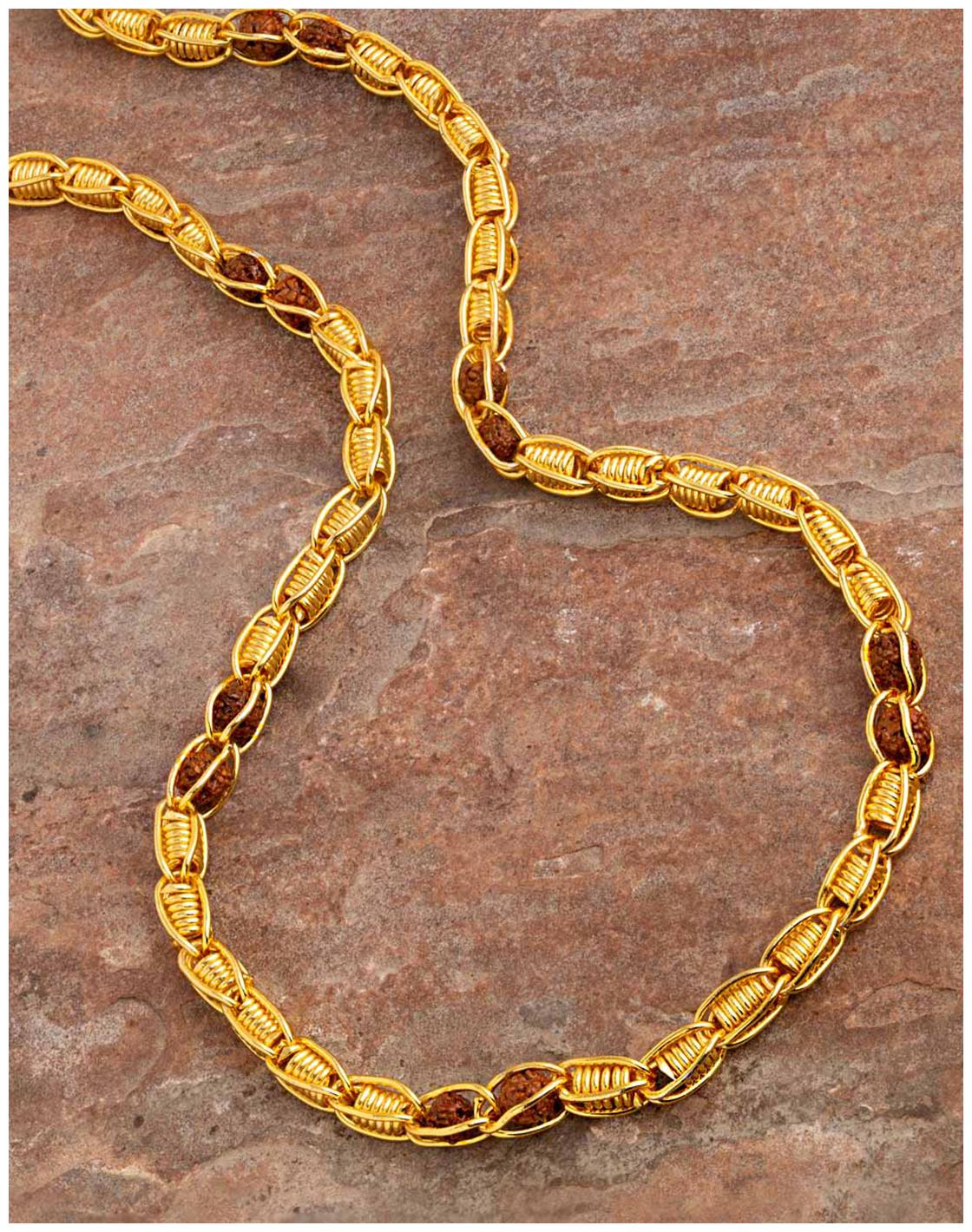 

Voylla Mahadev Extension Rudraksha Beads Men s Chain