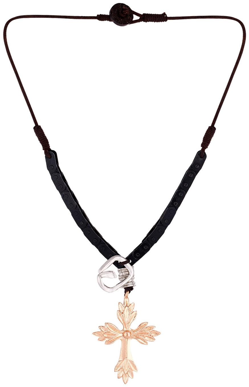 

Voylla Motorcycle Diaries Cross Pendant Necklace