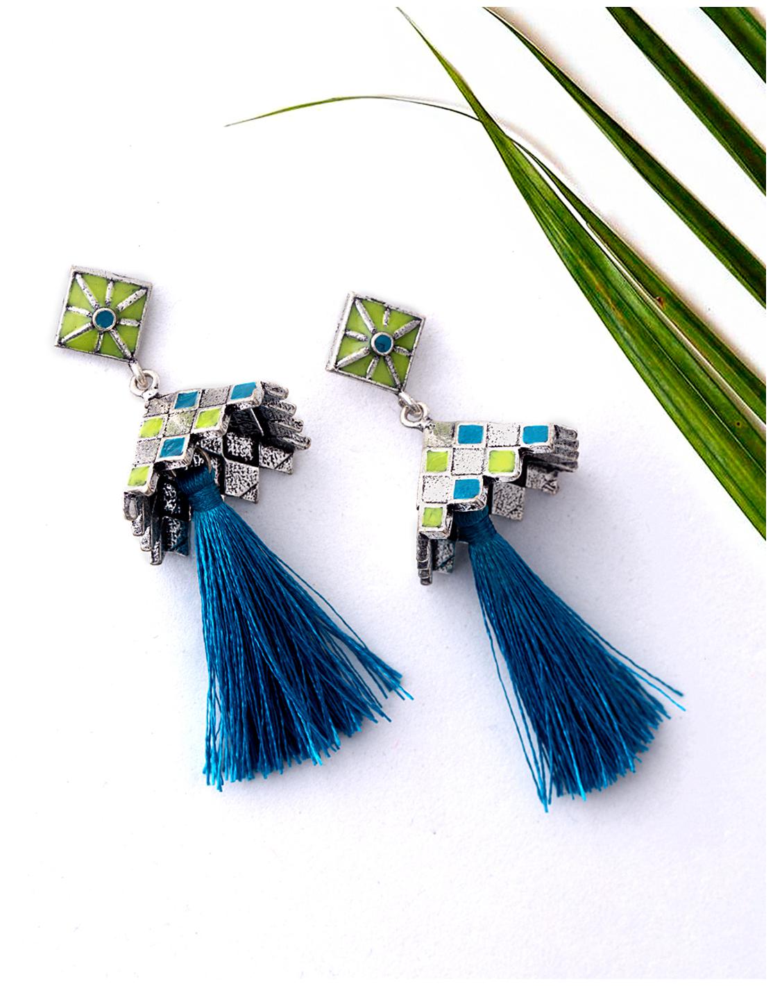 

Voylla Nakhrali Ethnic Tassels Drop Earrings