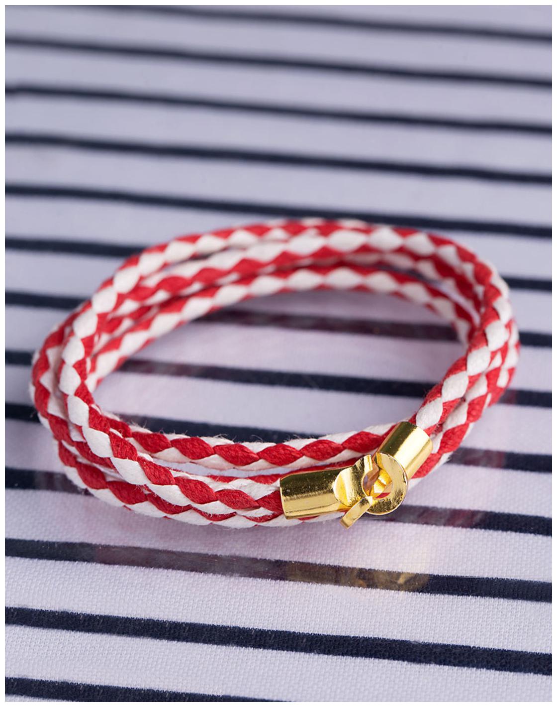 

Dare by Voylla Nautical Red and White Band Bracelet