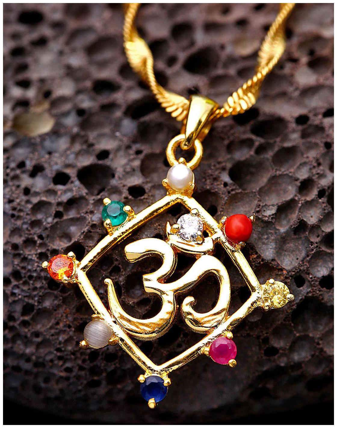

Voylla OM Navratan Pendant