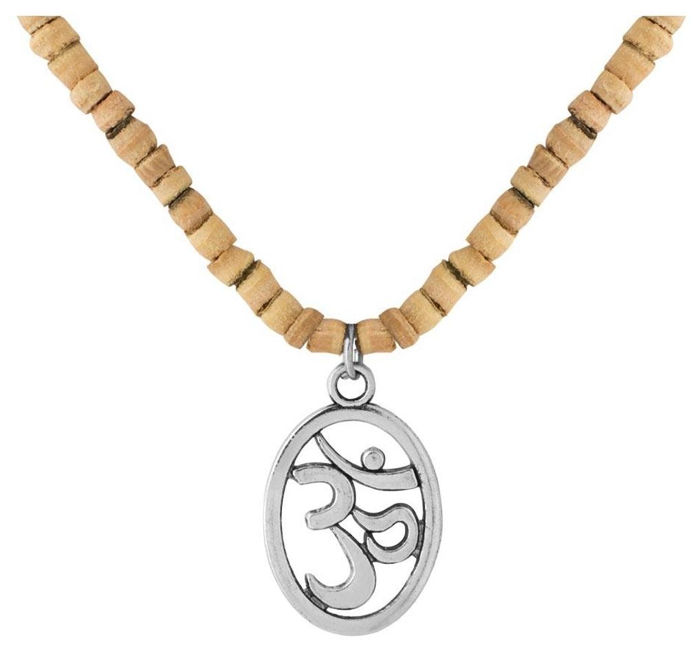 

Voylla Om Pendent With Chain In Silver Plating