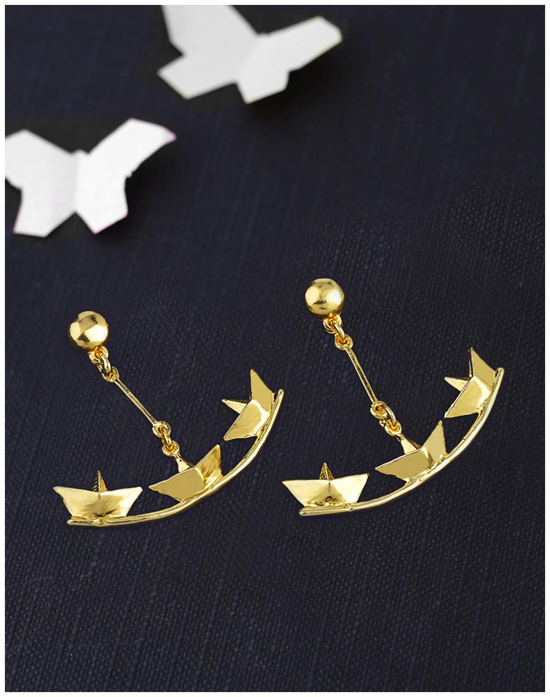 

Voylla Origami Boats Drop Earrings