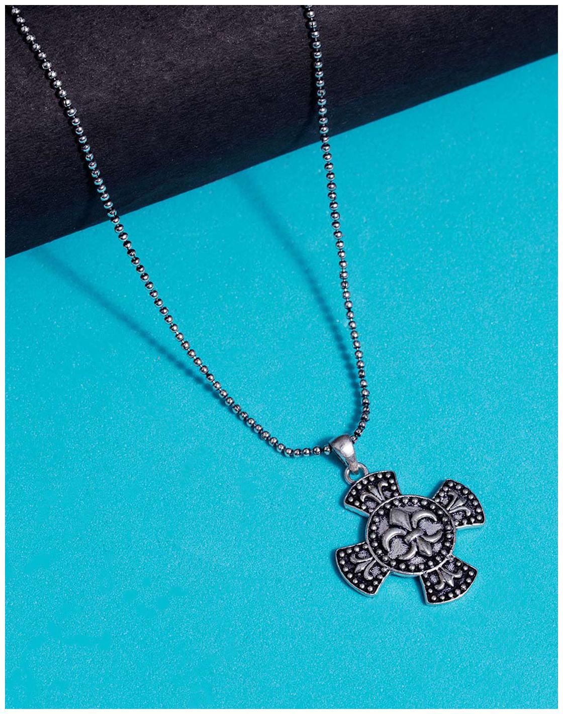 

Dare by Voylla Oxidized Silver Camp Royale Pendant