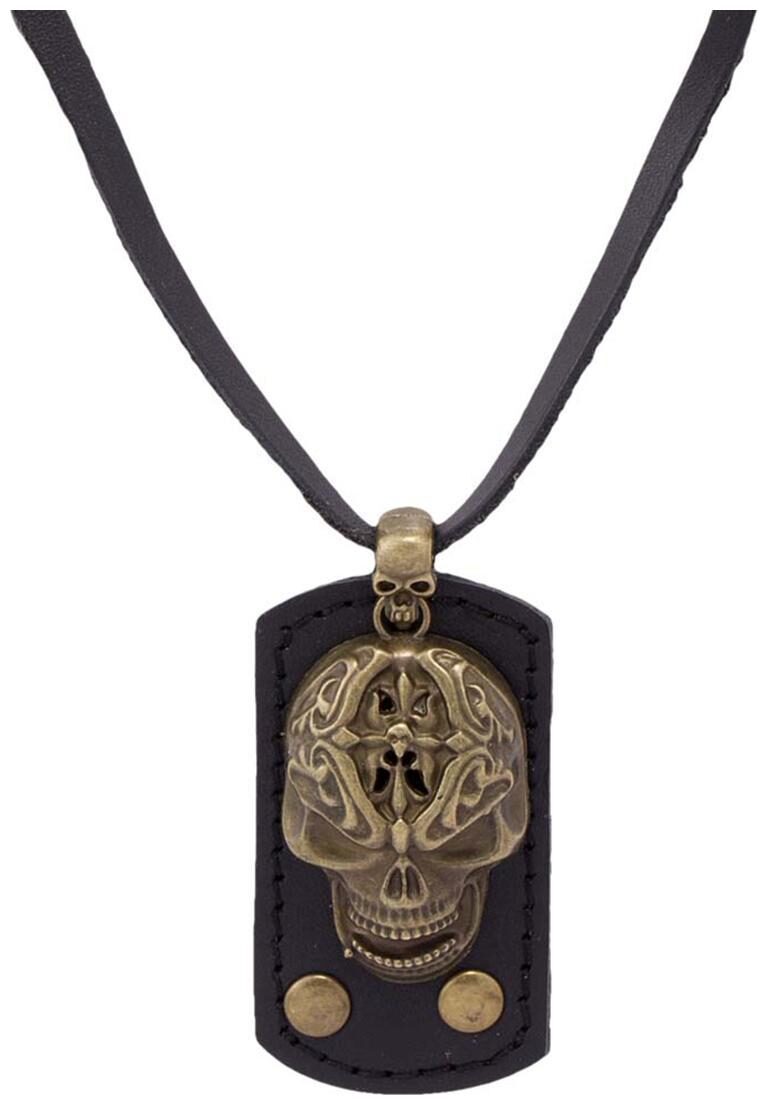 

Voylla Oxidized Skull Detailing Pendant With Chain