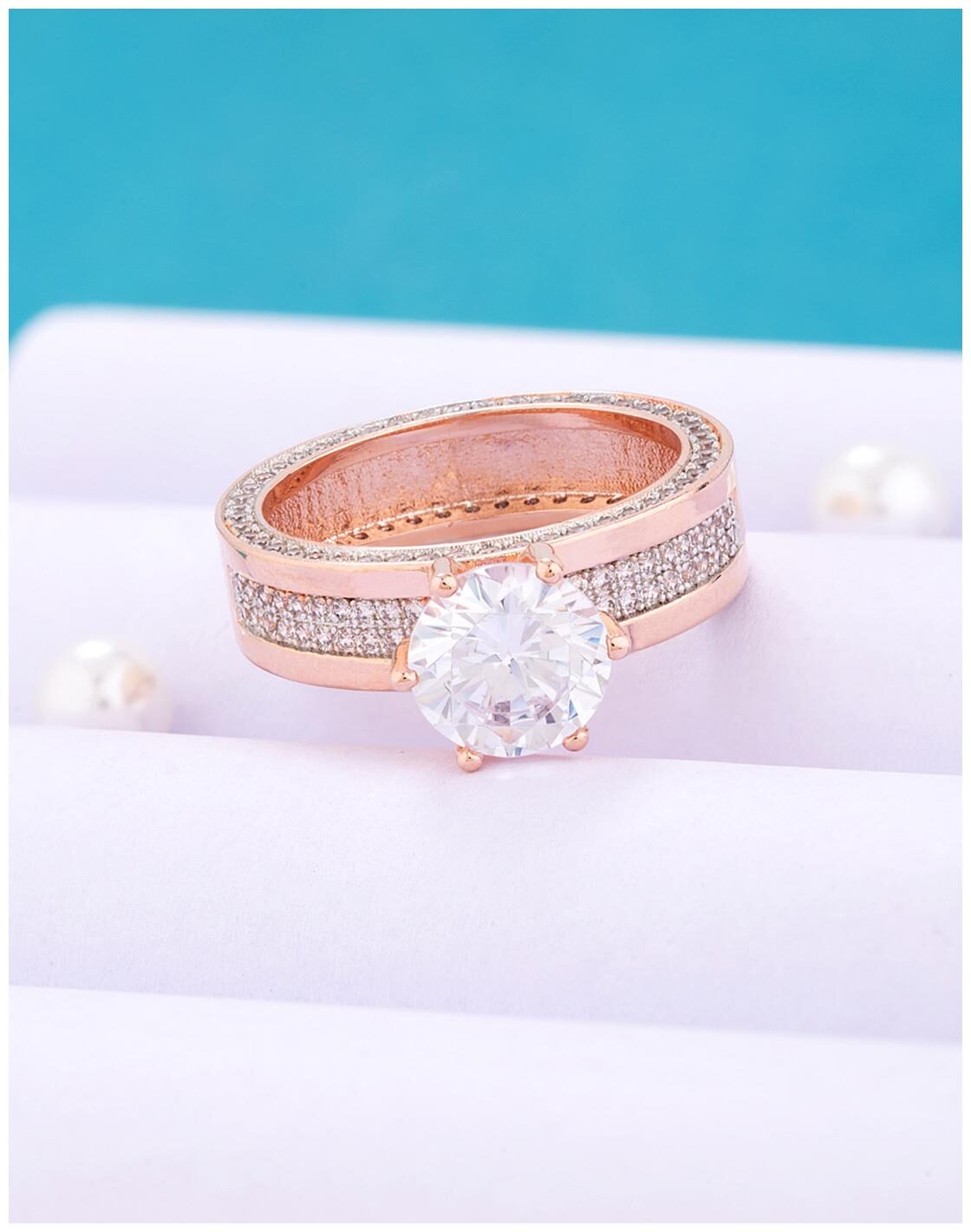 

Voylla Princess Cut CZ Gem Adorned Ring