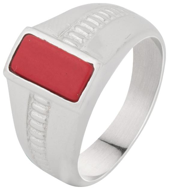 

Voylla Red Stone Studded Silver Milestone Band Ring