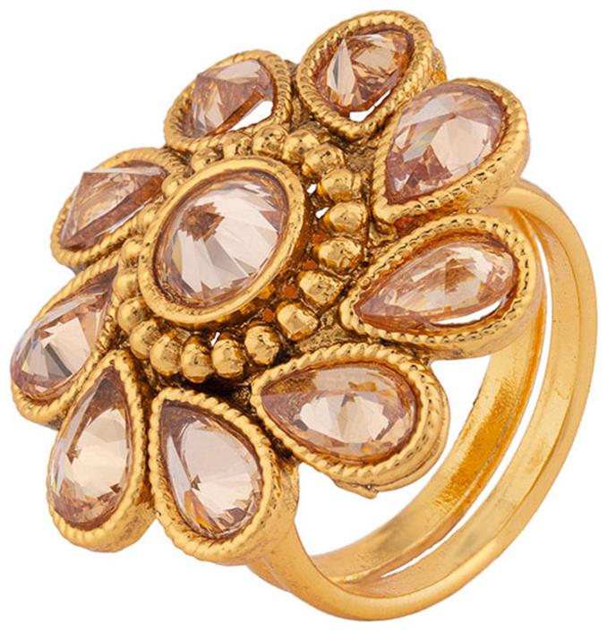 

Voylla Reversal Saga Brass Flower Ring