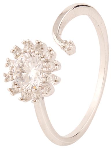 

Voylla Floral Silver Plated Ring